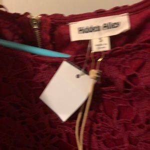 Pretty red lace midi dress